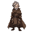 grey hair scar eye brown long cloak runing man