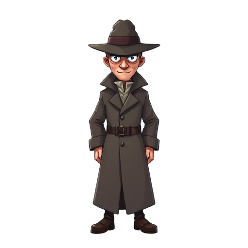 detective with robe and hat