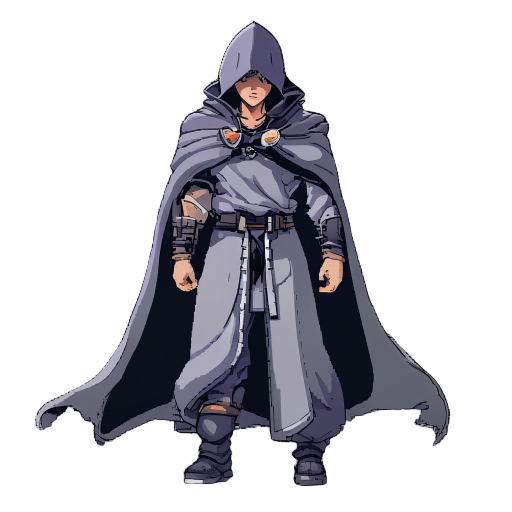 snes style fighter mage final fantasy no helmet cloak