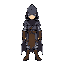 snes style fighter mage final fantasy no helmet cloak