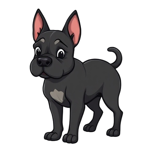 black cane corso with uncut ears and tail