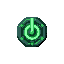 octagon power up icon for a space shooter, green and black