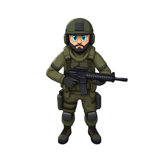 soldier with gun for a top down shooter game