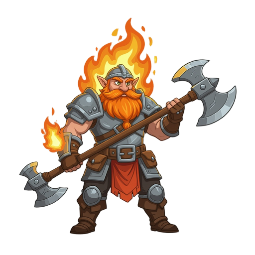 flame boss with 2h axe