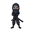 crie um ninja com poderes de sombra  realista 