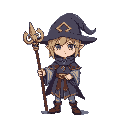 cute anime chibi mage with staff