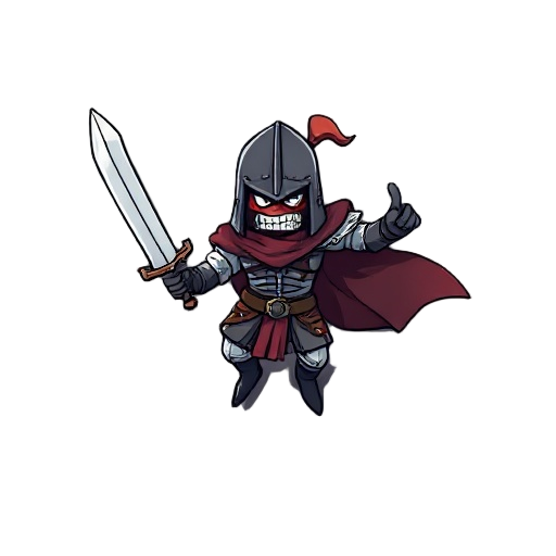 um homem forte com uma espada na mão