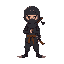 a ninja character, unarmed, no background, 16bit pixel style