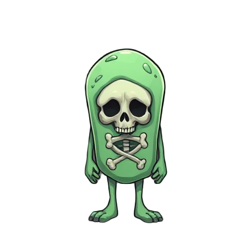 a slime, with a skull and bones inside