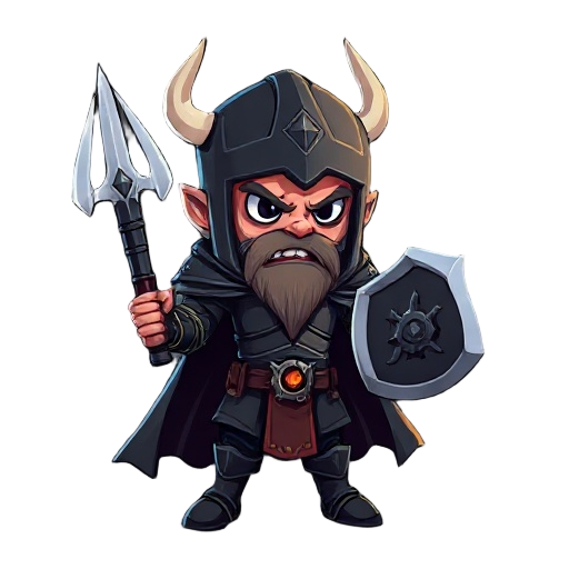 a hero with hode in dark armor , alittle scary 