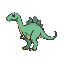 a 32x32 pixel art dino sprite, side view, clean black outline (1px), neutral standing pose. must include: simple torso, four leg attachment points, tail base.