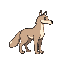 a 32x32 pixel art quadruped body sprite, side view, clean black outline (1px), neutral standing pose. must include: simple torso, four leg attachment points, tail base.