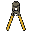 please generate me an image of boltcutters (the tool used for cutting off padlocks and through metal fences). i would like the boltcutters to be grey metal, with yellow handles. ensure that the cutting jaws of the boltcutters are well designed to make it 