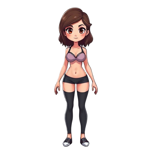 personagem feminino apenas com folhas cobrindo as partes íntimas. com os braços abertos.