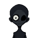 eldritch horror, black figure, one large eye, horrorm
