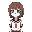 japanese highschool uniform girl with brown bob cut hair and sky blue eyes