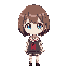 japanese high school uniform girl with brown bob cut hair and sky blue eyes