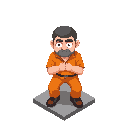 prisoner in orange clothes