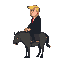 donald trump riding on the back of a secret service agent