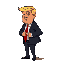 donald trump piggybacking a secret service agent. trump is looking constipated and red/orange in the face, wearing a black suit and red tie. the agent is looking strained from holding trump, and is sw