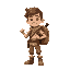 make boy adventurer have a bag brown