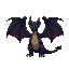 medieval  big dragon, darkness, monstrous, big wings  designed for a retro-style farming simulation game.