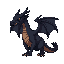 medieval  great dark dragon  designed for a retro-style farming simulation game.