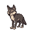 medieval  wolf cub  designed for a retro-style farm simulation game.