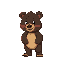 medieval  bear cub  designed for a retro-style farm simulation game.