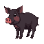 medieval  dark boar_piglet  designed for a retro-style farm simulation game.