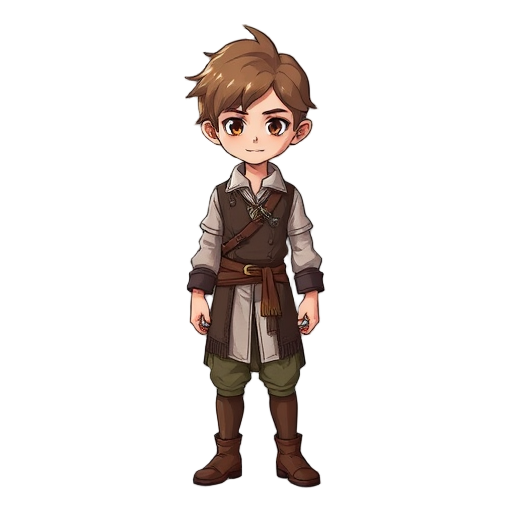 fantasy rpg character, male human, light brown hair 