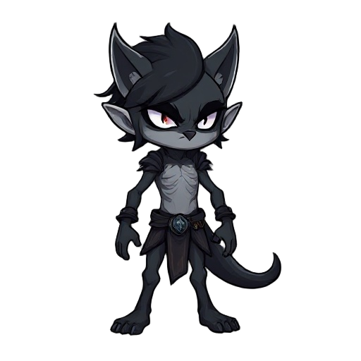sprite modular de lobinho branco e cinza com máscara preta, estilo dark-fantasy, sem fundo, corpo inteiro