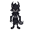 sprite modular de lobinho branco e cinza com máscara preta, estilo dark-fantasy, sem fundo, corpo inteiro