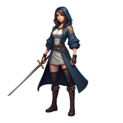 anime girl with sword
