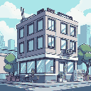 office building gameboy style