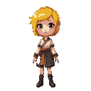 women with medium short hair, bright yellow hair, tongue piercing, chinese fairy tale style clothes