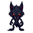 je souhaite une série d'images en pixel art de 32x32 pixels représentant un loup-garou inspiré du style de supernatural. ces images doivent permettre la création d'animations. 