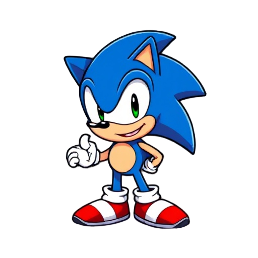 sonic in his sega genesis 16-bit retro