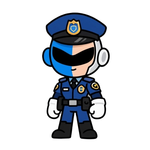 create a spacial police, japanese metal hero series like, tokusatsu, show half face, blue color predominant