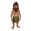 a very detailed caveman that wearing a leaf on its privates 