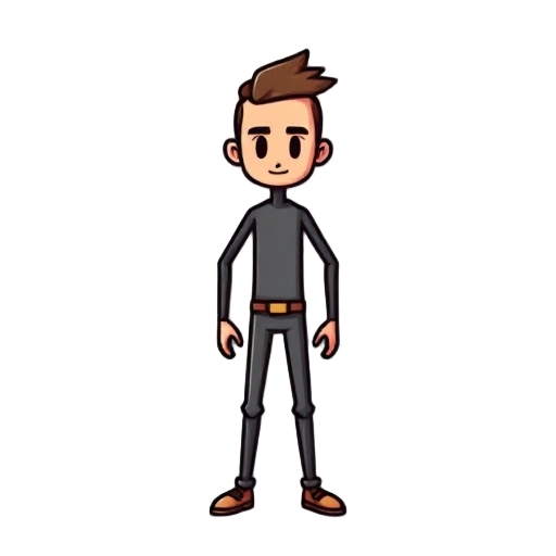 generate a pixelated stickman