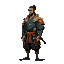 it's a samurai in platformer view (we see the samurai from a side)