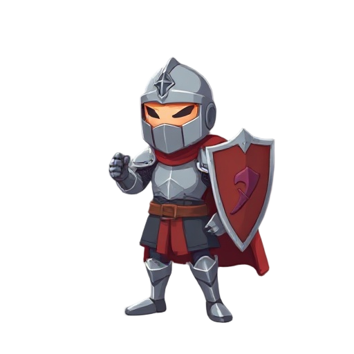 a poor knight in basic armor