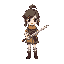 the young girl with sword in her hands