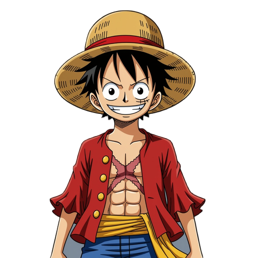 luffy with straw hat on