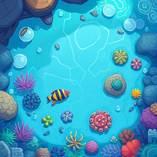 background of an underwater theme in top down view