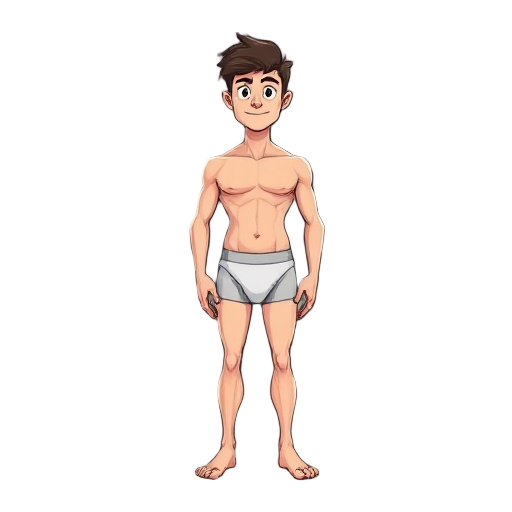 male 2d character in under pants