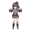 create a female protaganist that uses fists for weapons, add black outline
