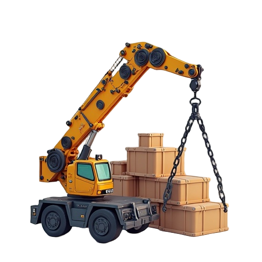 cyberpunk crane grapplerfor transport some boxes