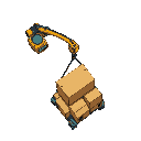 cyberpunk crane grapplerfor transport some boxes
